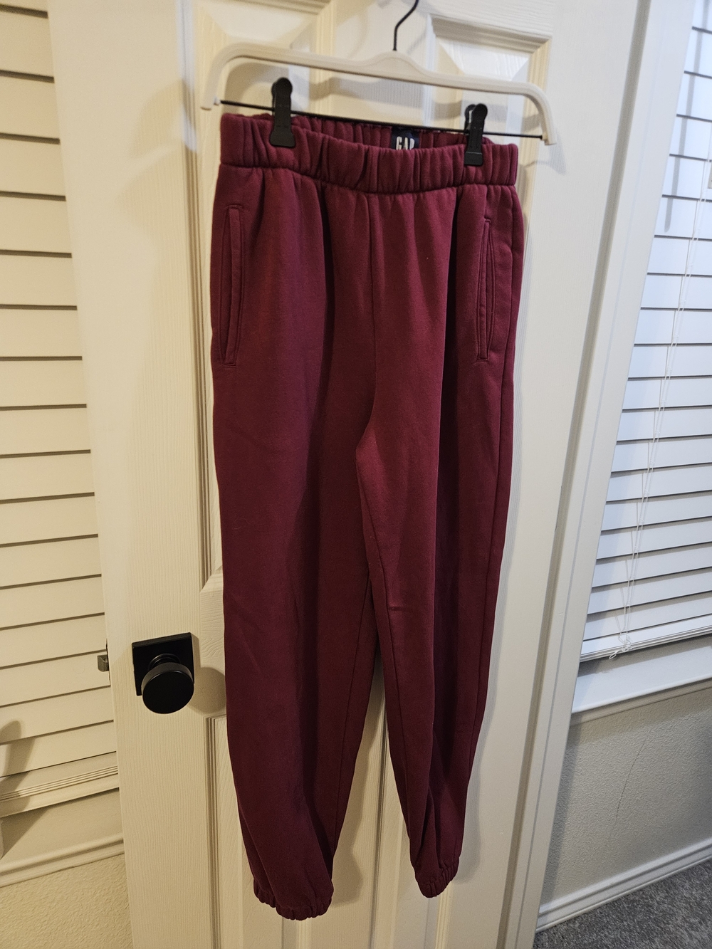 GAP Maroon Elastic-Cuff Joggers